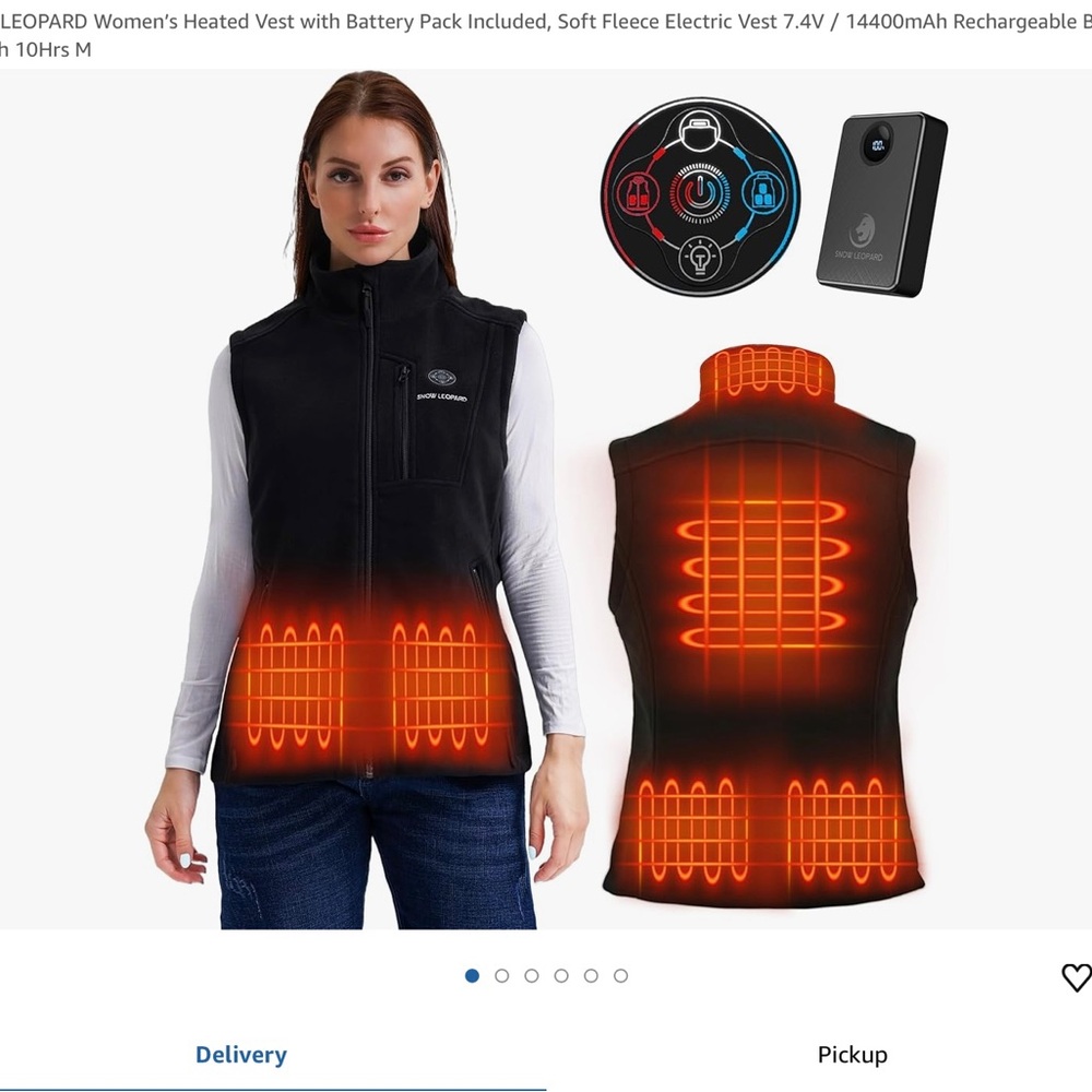 Snow Leopard women’s heated vest with battery pack